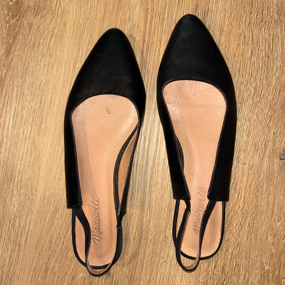 Madewell black sling back ballet flats - size 8.5